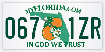FL license plate 0671ZR