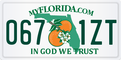 FL license plate 0671ZT