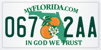 FL license plate 0672AA