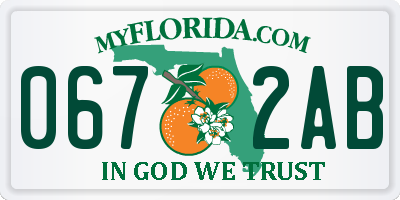 FL license plate 0672AB