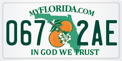 FL license plate 0672AE