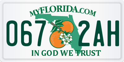 FL license plate 0672AH