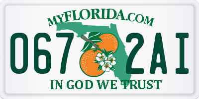 FL license plate 0672AI