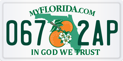 FL license plate 0672AP