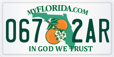 FL license plate 0672AR