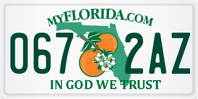 FL license plate 0672AZ