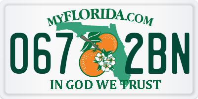 FL license plate 0672BN