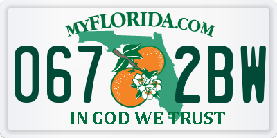 FL license plate 0672BW