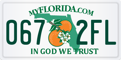FL license plate 0672FL