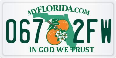 FL license plate 0672FW