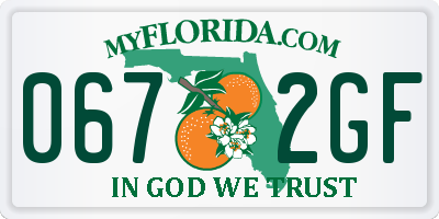 FL license plate 0672GF