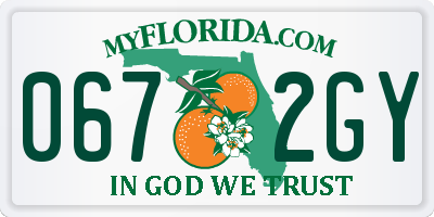FL license plate 0672GY