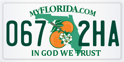 FL license plate 0672HA