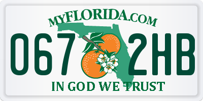 FL license plate 0672HB
