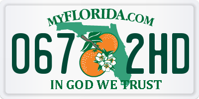 FL license plate 0672HD