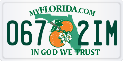 FL license plate 0672IM