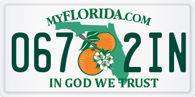 FL license plate 0672IN