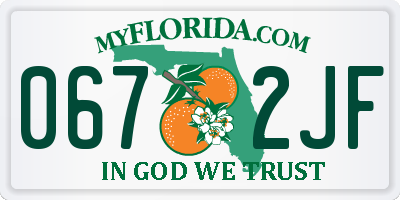 FL license plate 0672JF