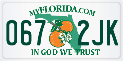 FL license plate 0672JK