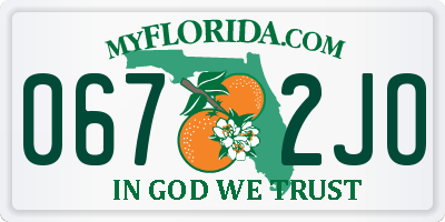 FL license plate 0672JO