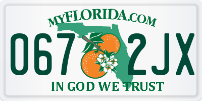FL license plate 0672JX