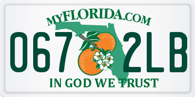 FL license plate 0672LB