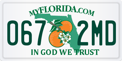 FL license plate 0672MD