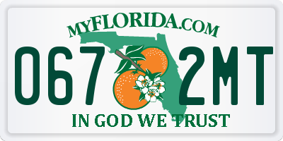 FL license plate 0672MT