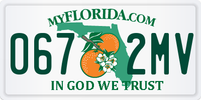 FL license plate 0672MV