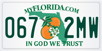 FL license plate 0672MW