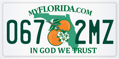 FL license plate 0672MZ