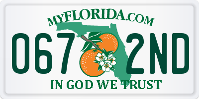 FL license plate 0672ND