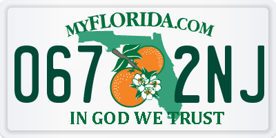 FL license plate 0672NJ