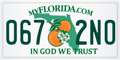 FL license plate 0672NO