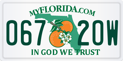 FL license plate 0672OW