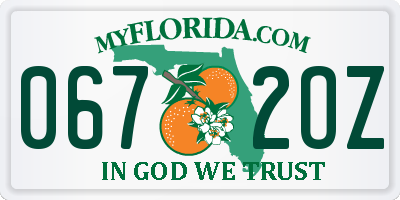 FL license plate 0672OZ