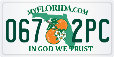 FL license plate 0672PC