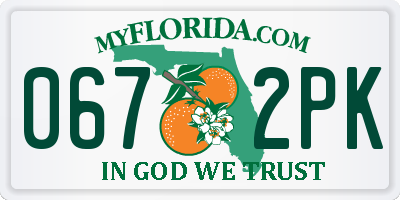 FL license plate 0672PK