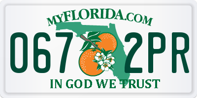 FL license plate 0672PR