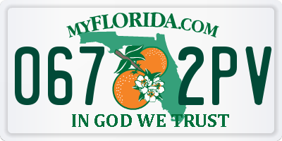 FL license plate 0672PV