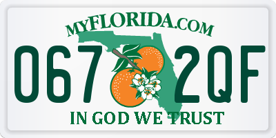 FL license plate 0672QF