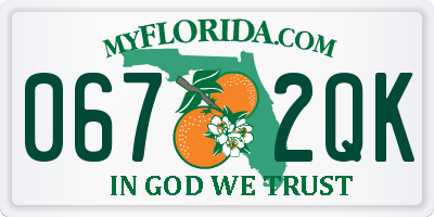 FL license plate 0672QK