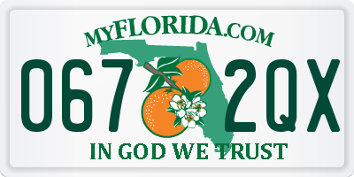 FL license plate 0672QX