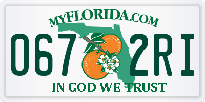FL license plate 0672RI