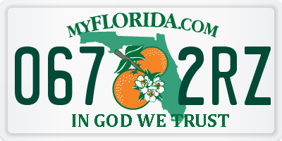 FL license plate 0672RZ