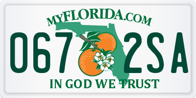 FL license plate 0672SA