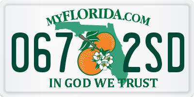 FL license plate 0672SD