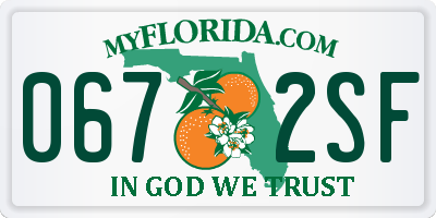 FL license plate 0672SF