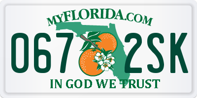 FL license plate 0672SK