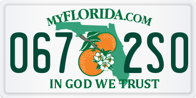 FL license plate 0672SO